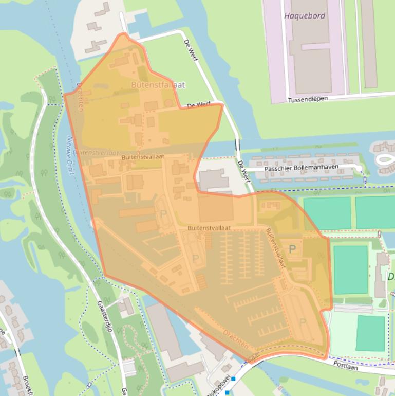 Kaart van postcodegebied 9204WX.
