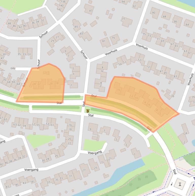 Kaart van postcodegebied 9205AA.