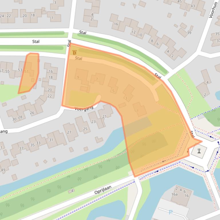 Kaart van postcodegebied 9205AH.