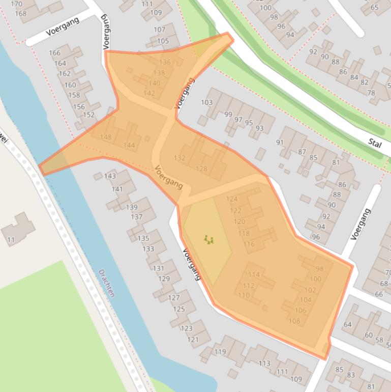 Kaart van postcodegebied 9205AS.