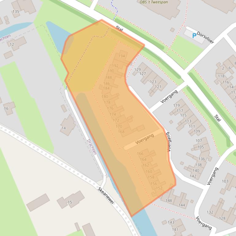 Kaart van postcodegebied 9205AT.