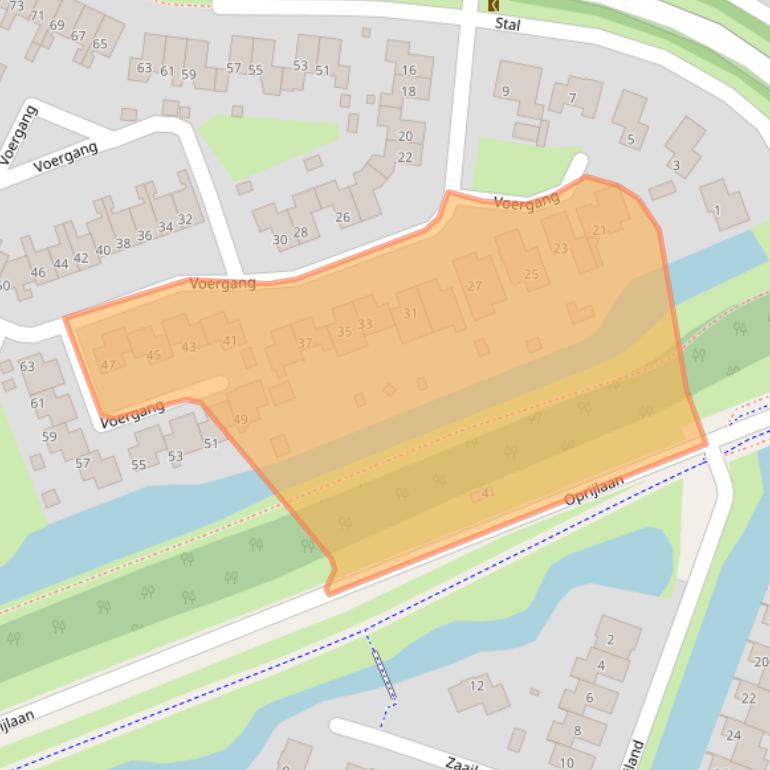 Kaart van postcodegebied 9205AV.