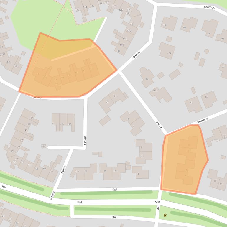 Kaart van postcodegebied 9205BA.
