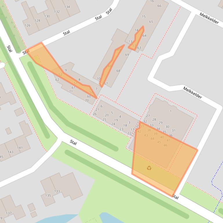 Kaart van postcodegebied 9205DC.