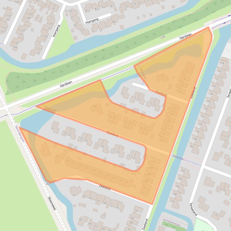 Kaart van postcodegebied 9205EH.