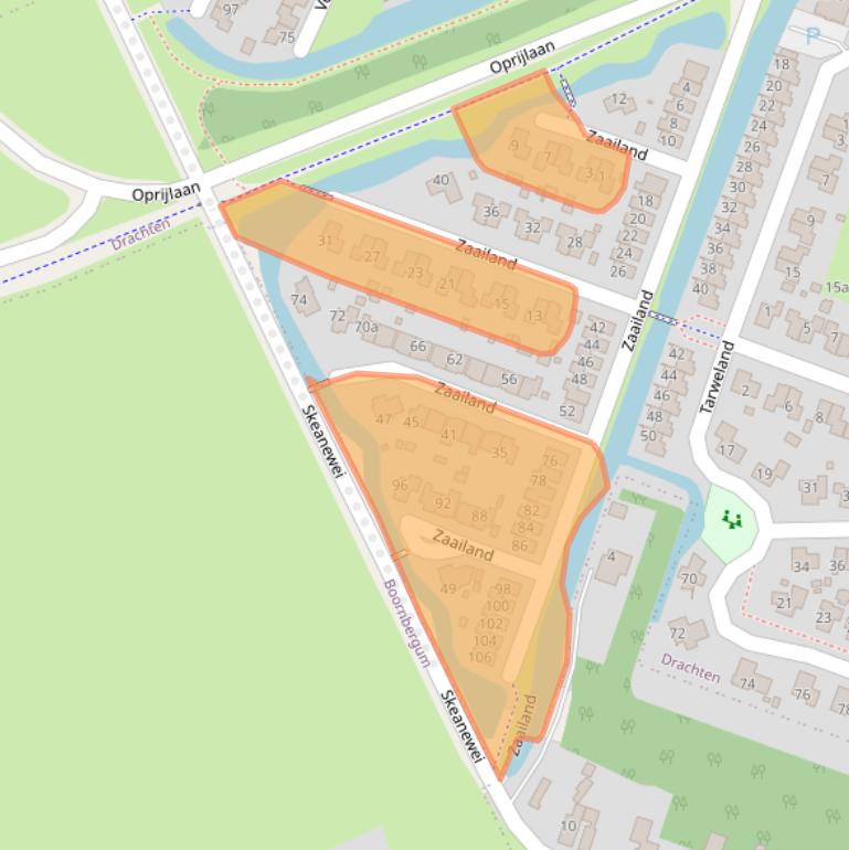 Kaart van postcodegebied 9205EJ.