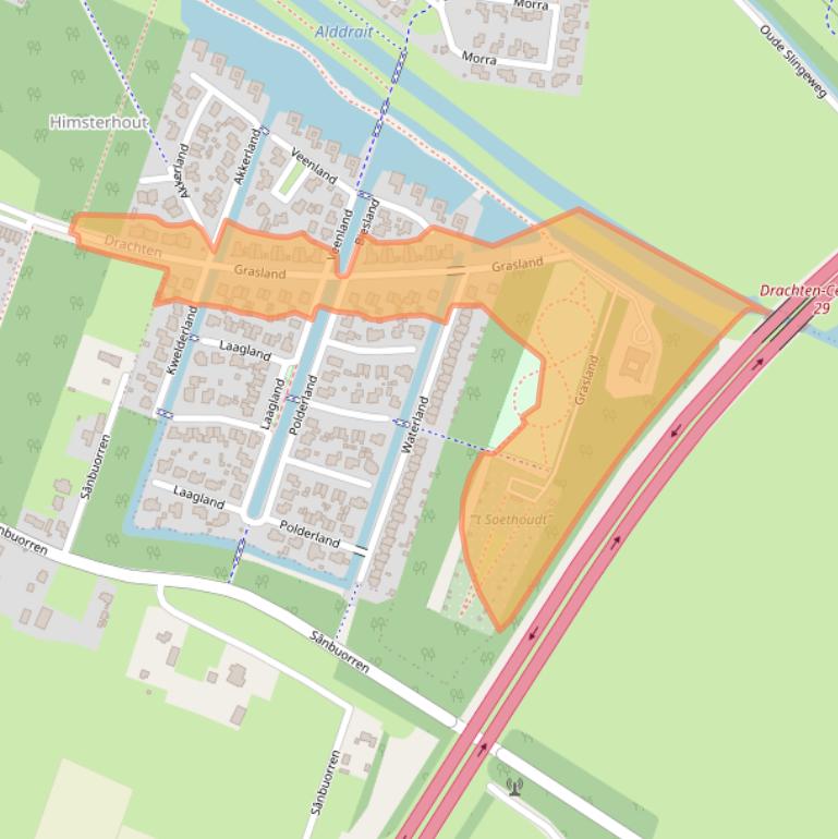 Kaart van postcodegebied 9205ES.