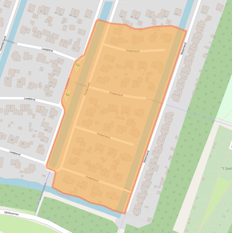 Kaart van postcodegebied 9205EZ.