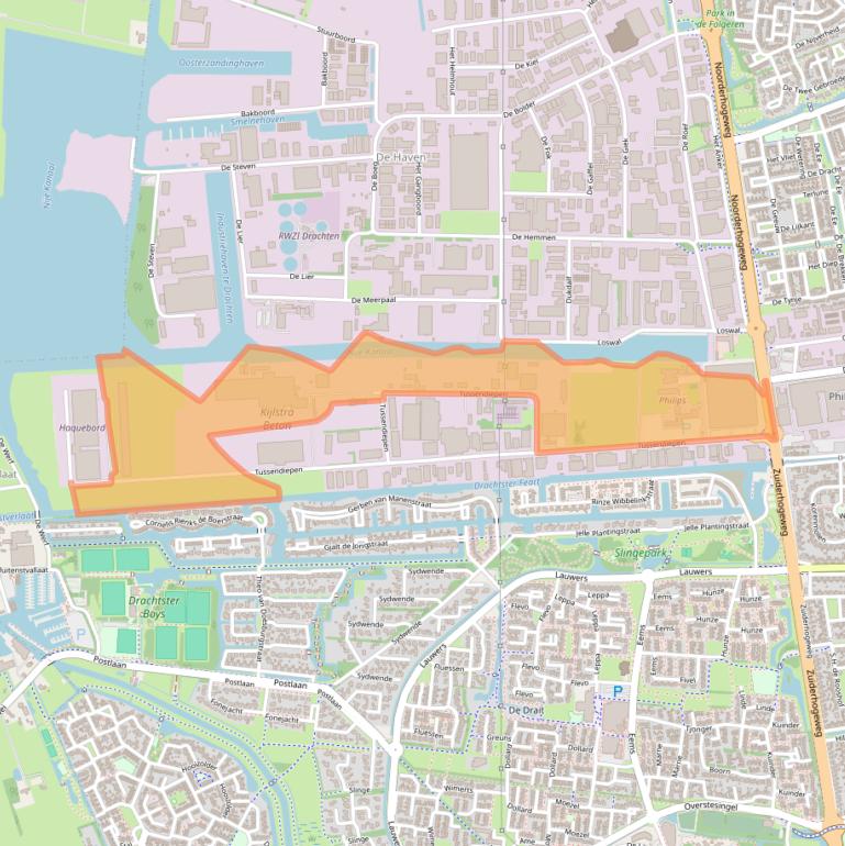 Kaart van postcodegebied 9206AD.