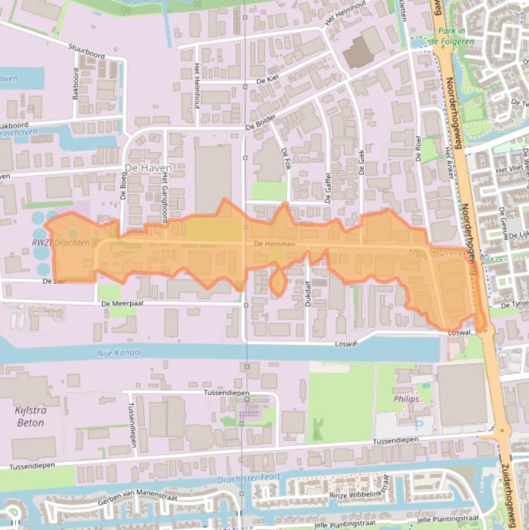 Kaart van postcodegebied 9206AG.