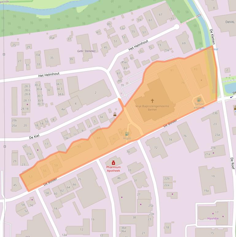 Kaart van postcodegebied 9206AP.