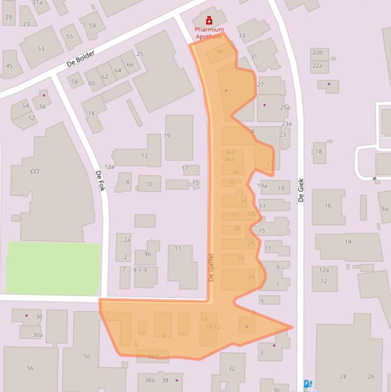 Kaart van postcodegebied 9206AW.