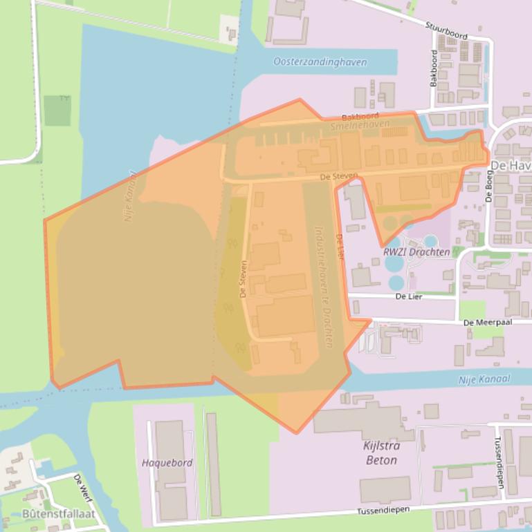 Kaart van postcodegebied 9206AX.