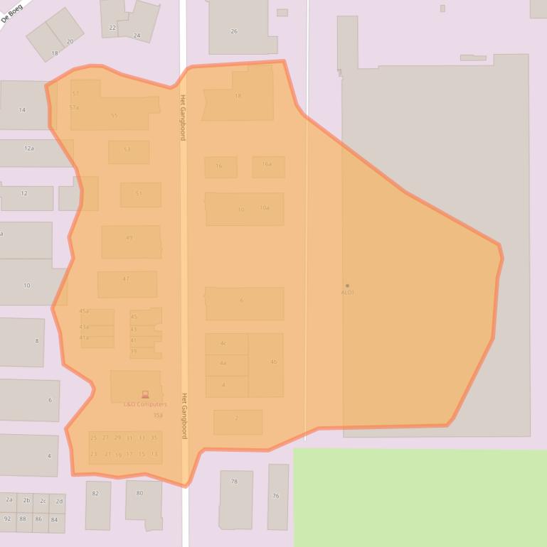 Kaart van postcodegebied 9206BJ.