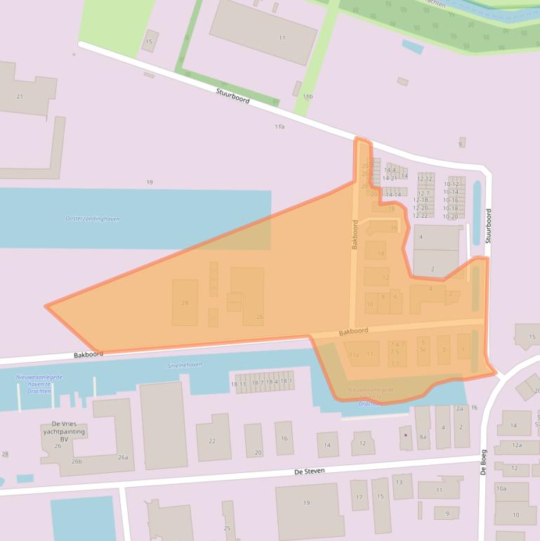 Kaart van postcodegebied 9206BL.