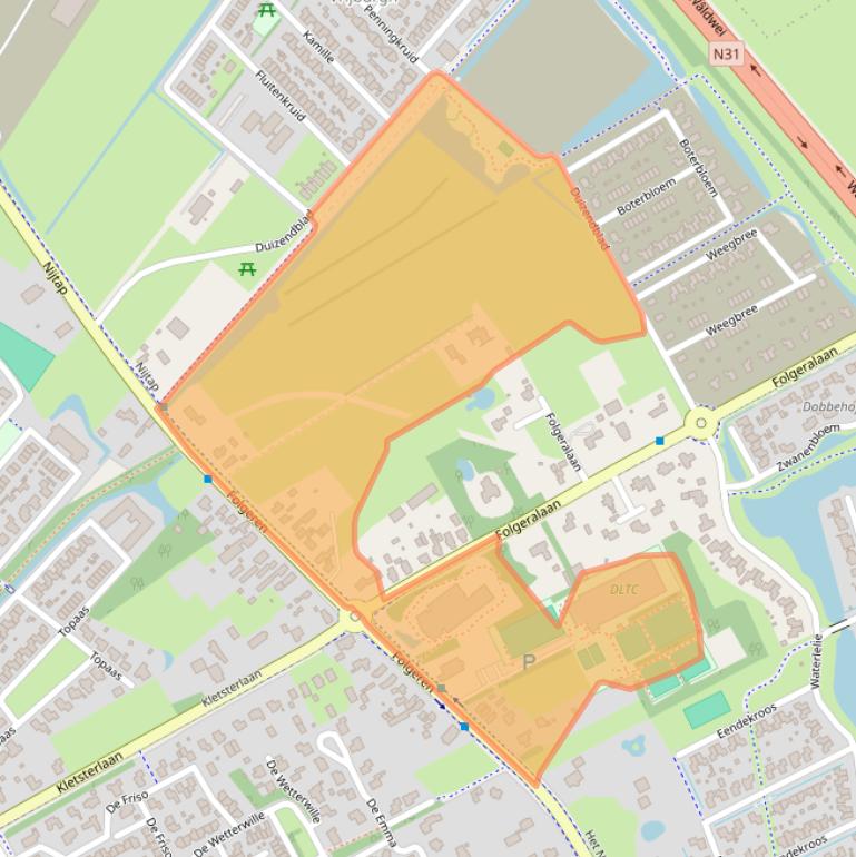 Kaart van postcodegebied 9207AB.