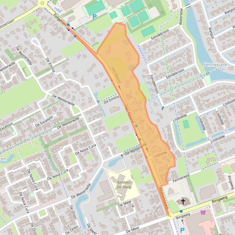 Kaart van postcodegebied 9207AE.