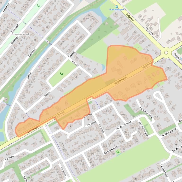 Kaart van postcodegebied 9207AG.