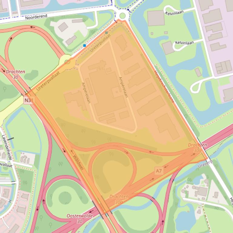 Kaart van postcodegebied 9207AM.