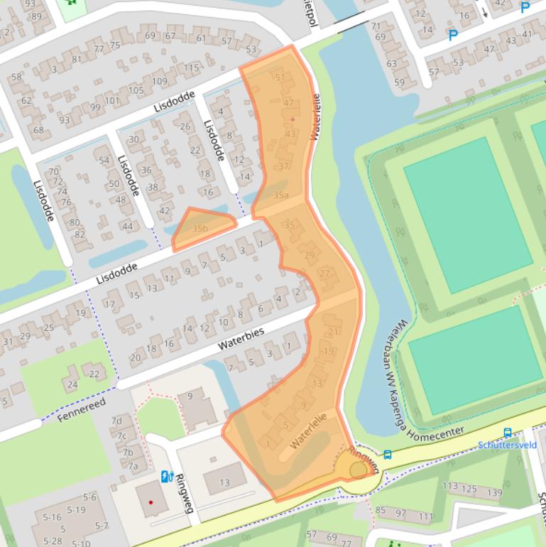Kaart van postcodegebied 9207AN.