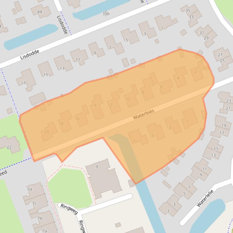 Kaart van postcodegebied 9207AP.