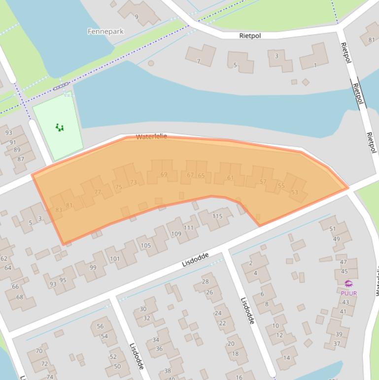 Kaart van postcodegebied 9207AX.