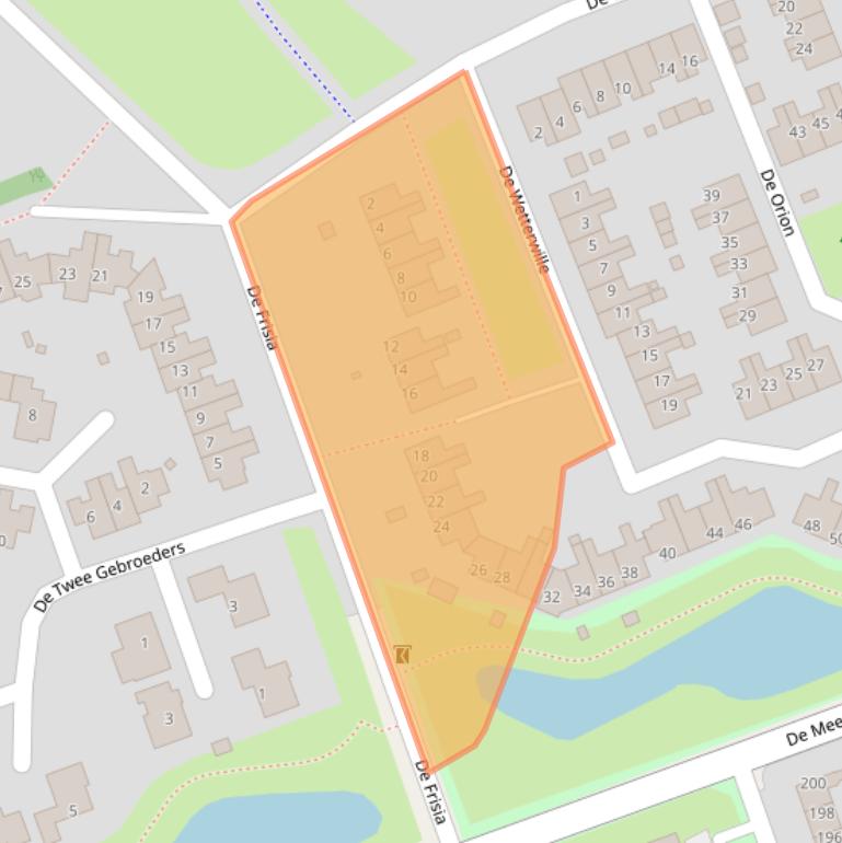 Kaart van postcodegebied 9207BA.