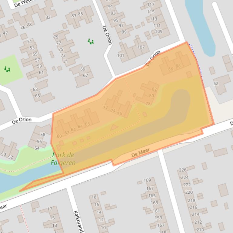 Kaart van postcodegebied 9207BC.