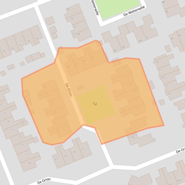 Kaart van postcodegebied 9207BE.