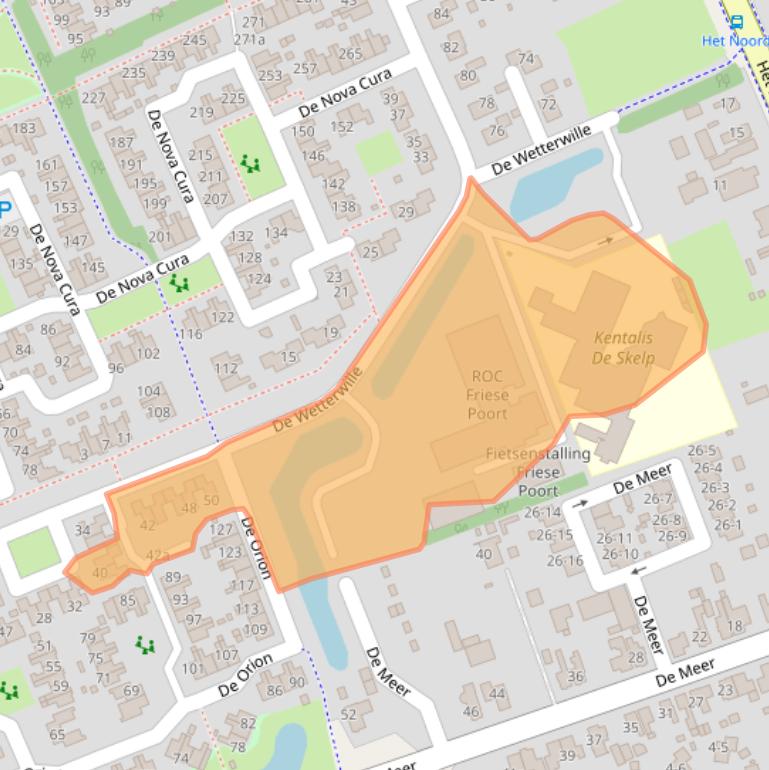 Kaart van postcodegebied 9207BK.