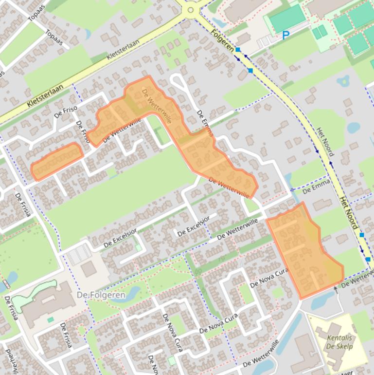 Kaart van postcodegebied 9207BL.