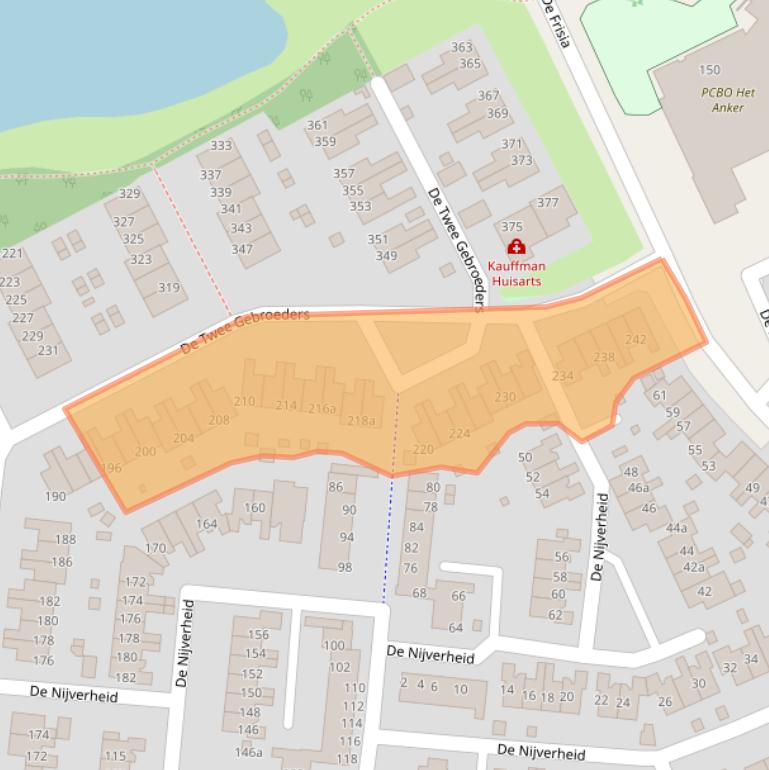 Kaart van postcodegebied 9207CB.