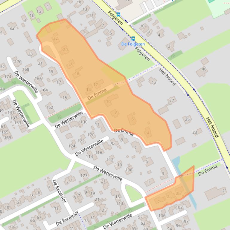 Kaart van postcodegebied 9207CC.