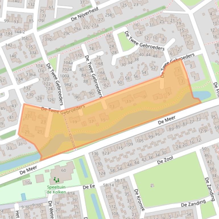 Kaart van postcodegebied 9207CK.