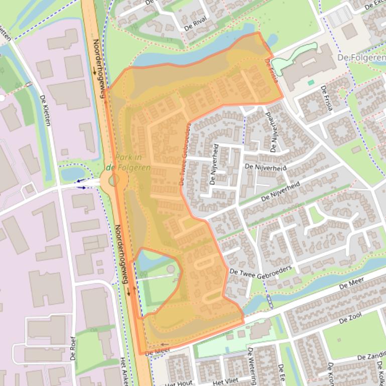 Kaart van postcodegebied 9207CL.