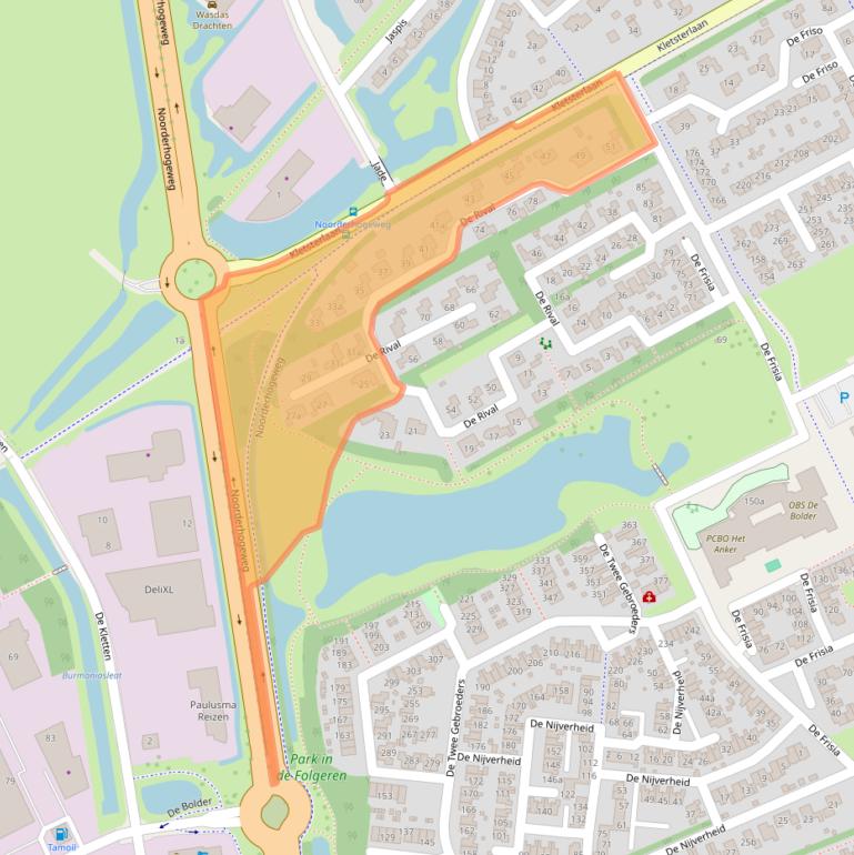 Kaart van postcodegebied 9207CV.