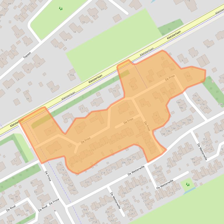 Kaart van postcodegebied 9207DA.