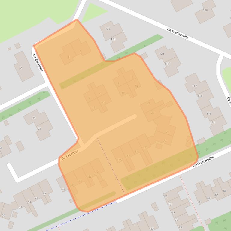Kaart van postcodegebied 9207DB.
