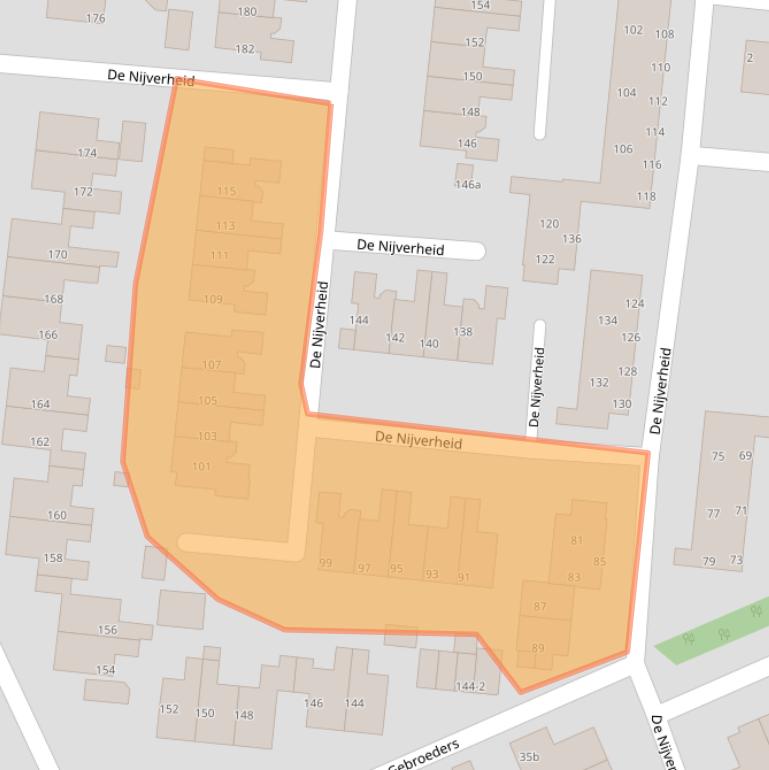 Kaart van postcodegebied 9207DJ.