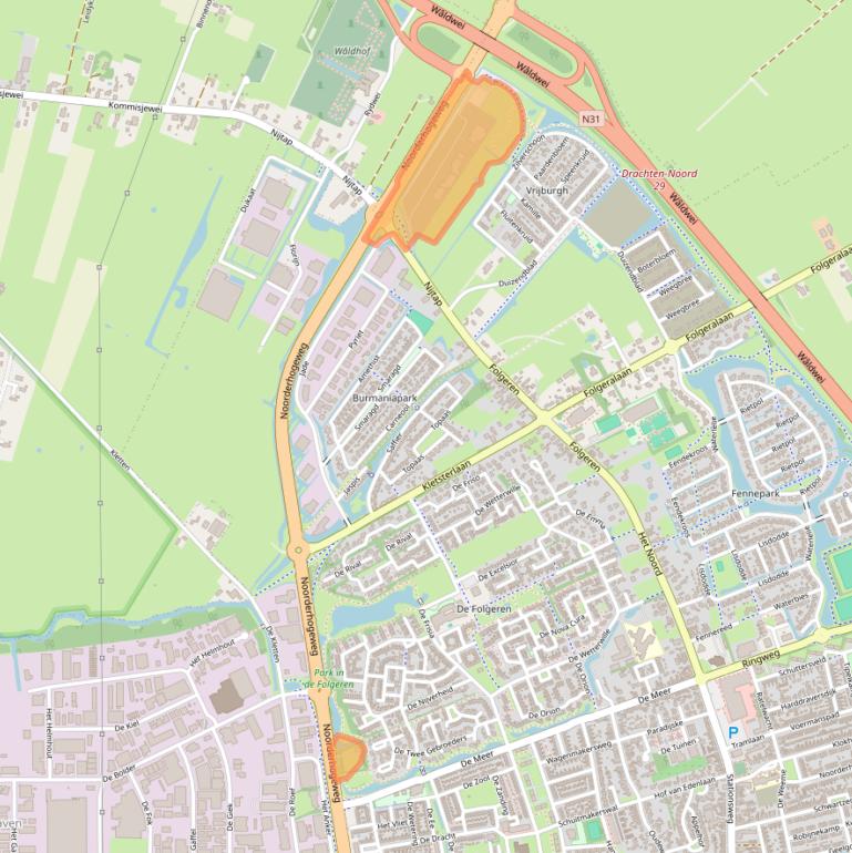 Kaart van postcodegebied 9207DP.