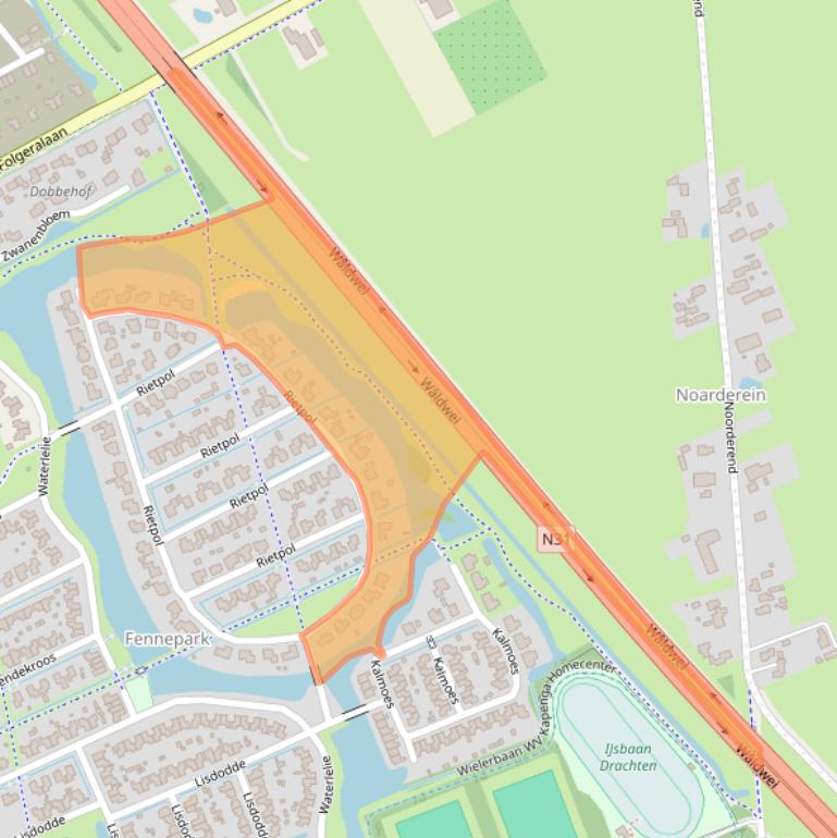 Kaart van postcodegebied 9207EE.