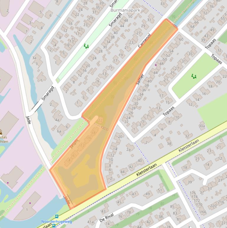 Kaart van postcodegebied 9207GA.