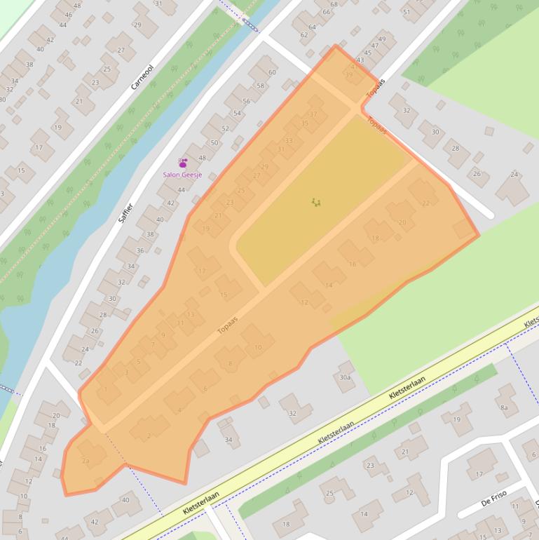 Kaart van postcodegebied 9207GB.