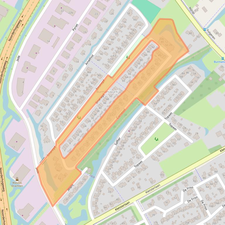 Kaart van postcodegebied 9207GE.