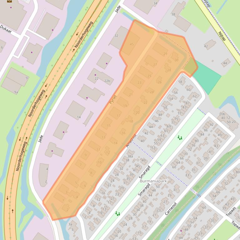 Kaart van postcodegebied 9207GK.