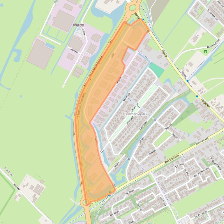 Kaart van postcodegebied 9207GL.