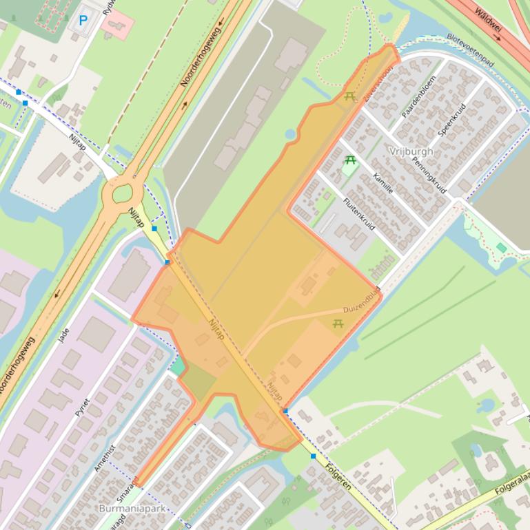 Kaart van postcodegebied 9207GZ.