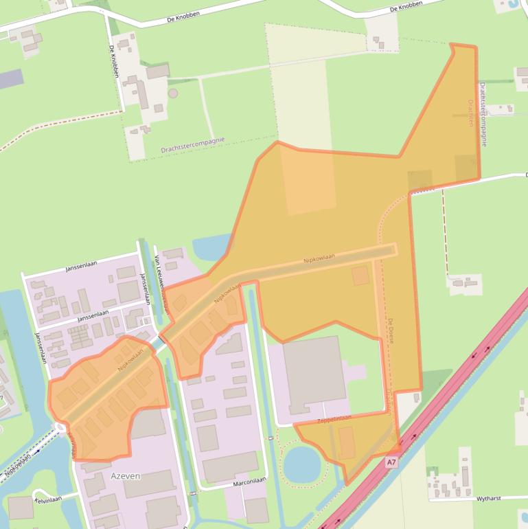 Kaart van postcodegebied 9207JA.