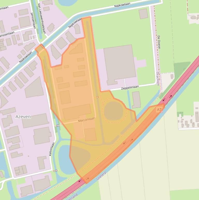 Kaart van postcodegebied 9207JC.