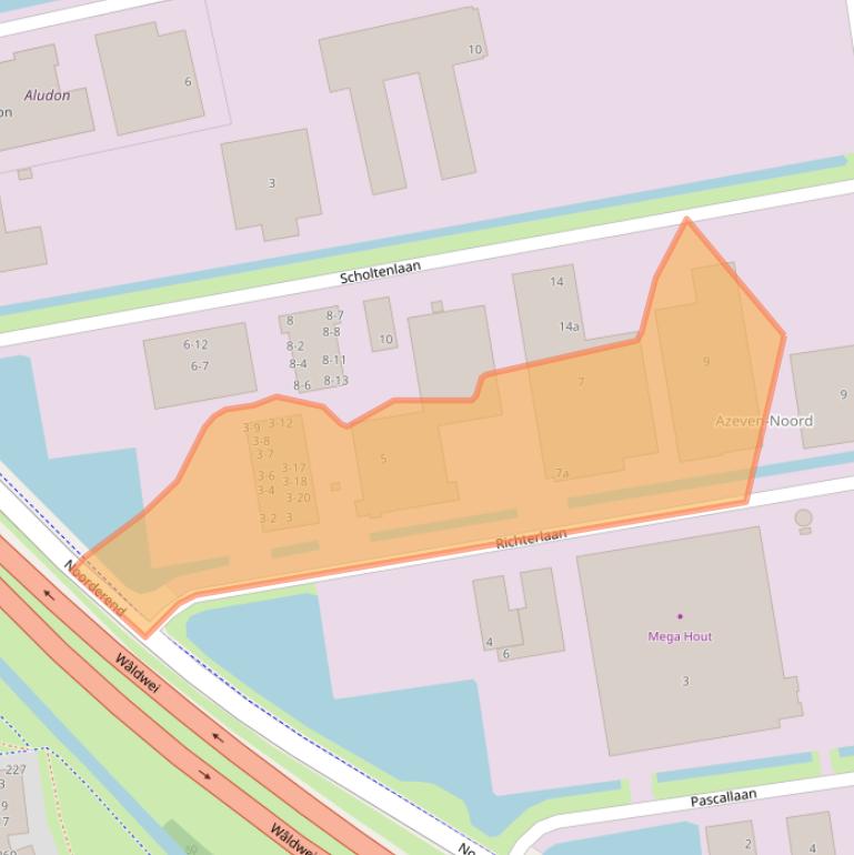 Kaart van postcodegebied 9207JT.